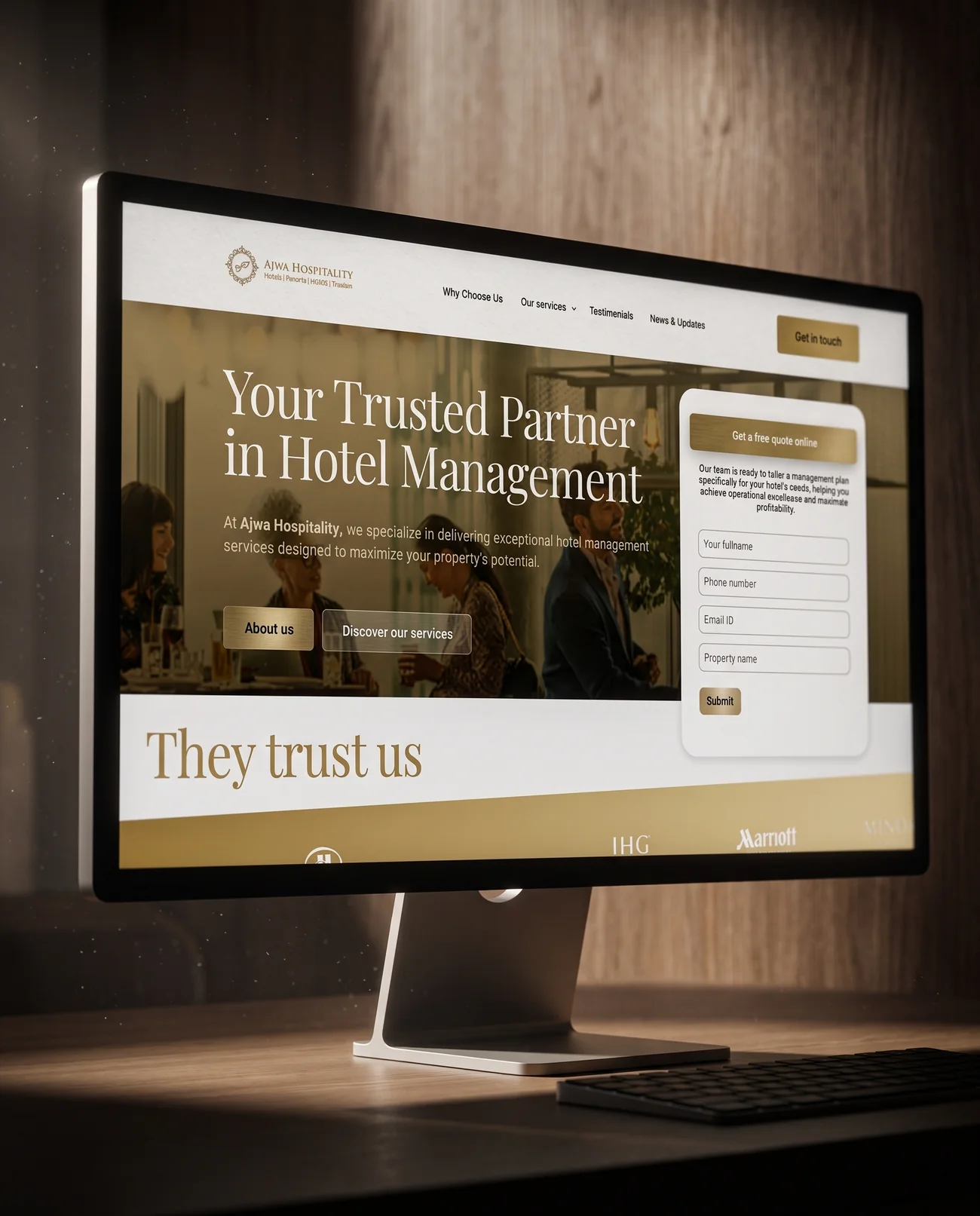 Website design – Ajwa Hospitality | Aliphbay