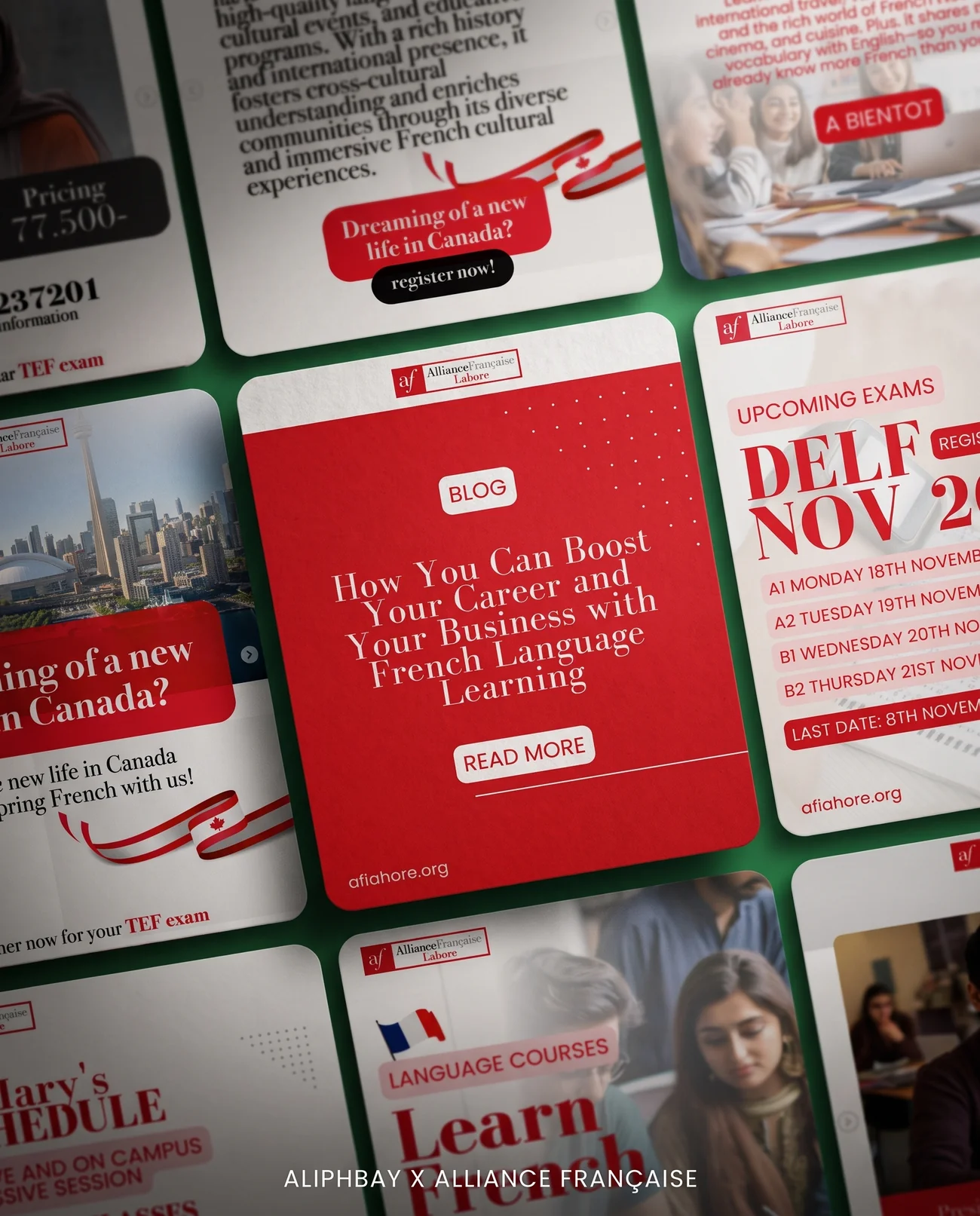 Social media and advertising design – Alliance Française Lahore | Aliphbay