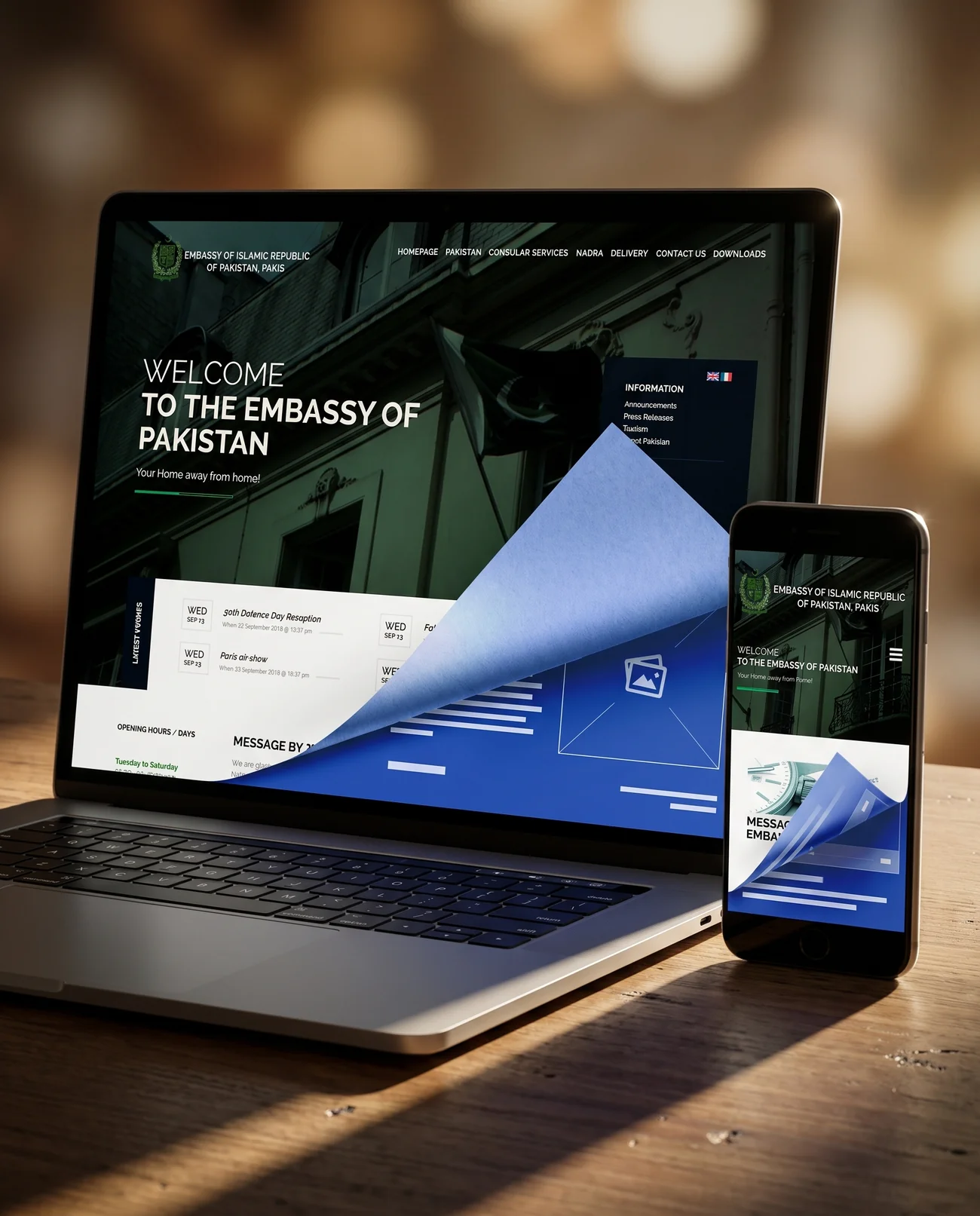 Website design – Ambassade du Pakistan Vienne | Aliphbay