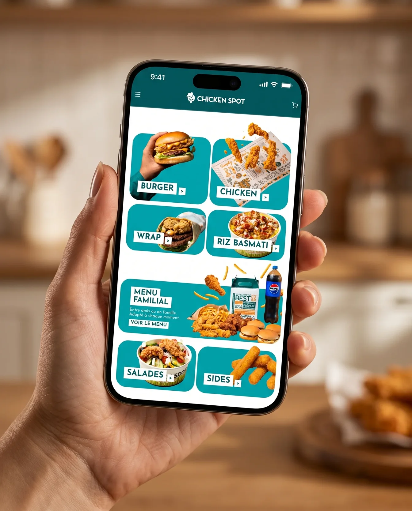 Mobile and app interface – Chicken Spot | Aliphbay