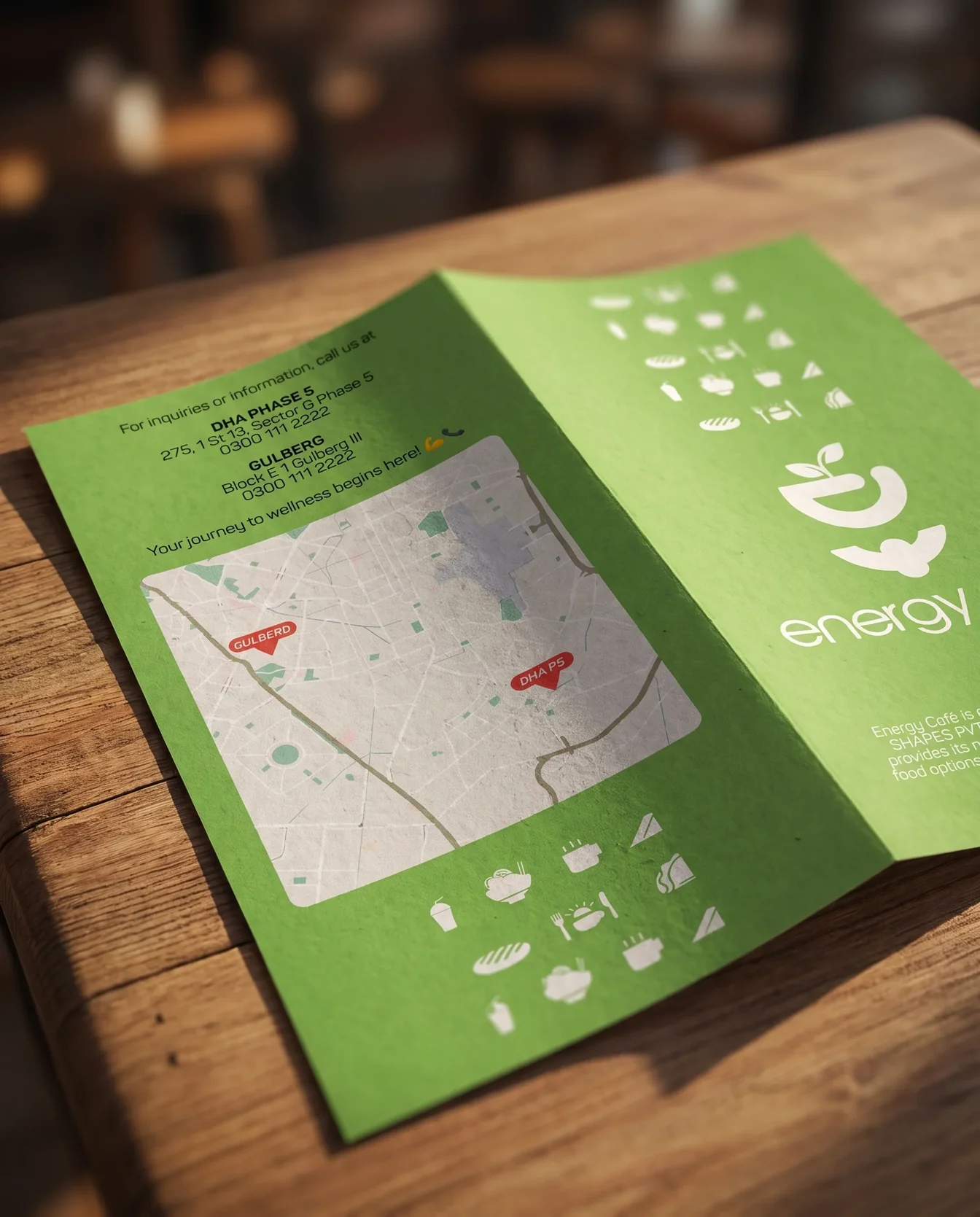 Print design – Energy Café | Aliphbay