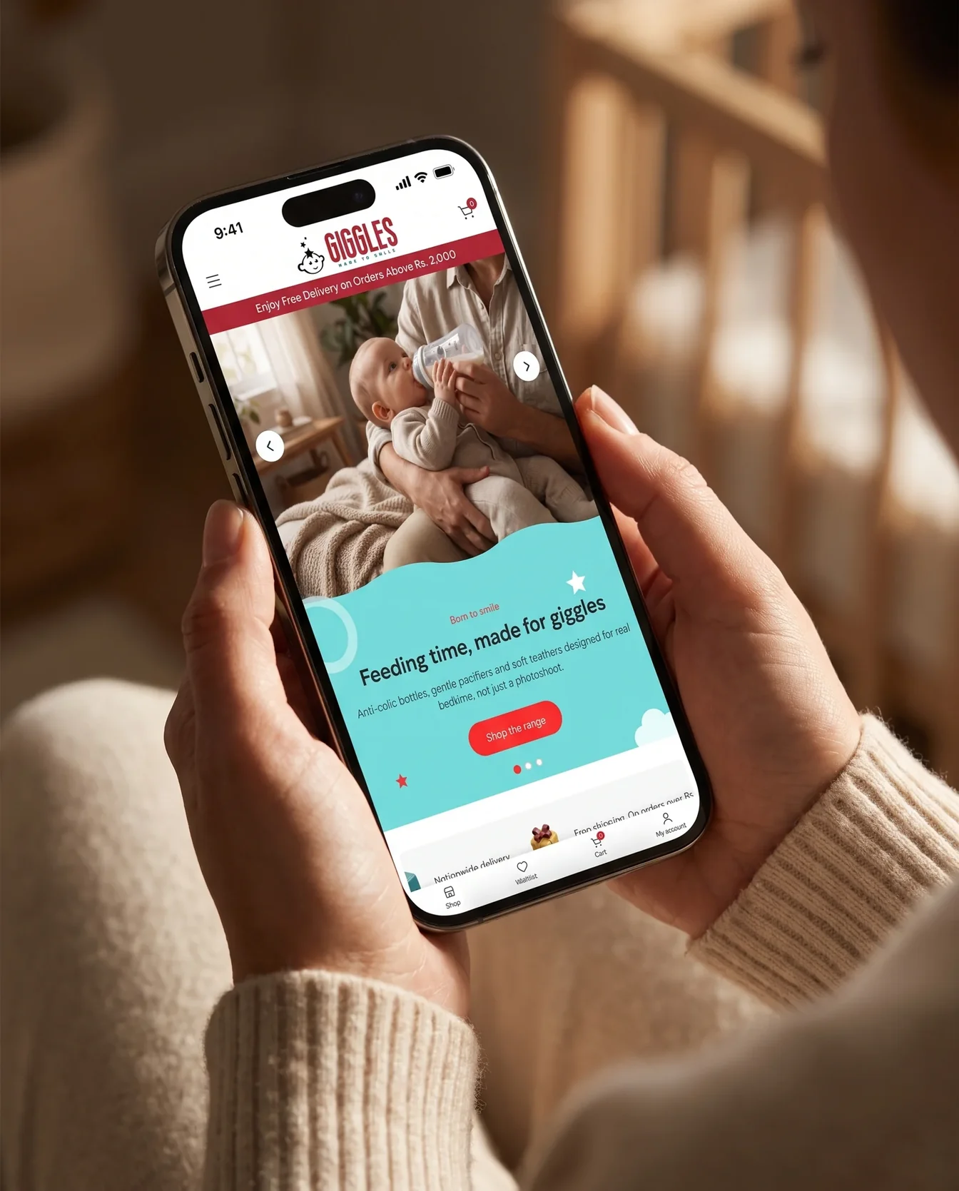 Mobile and app interface – Giggles | Aliphbay