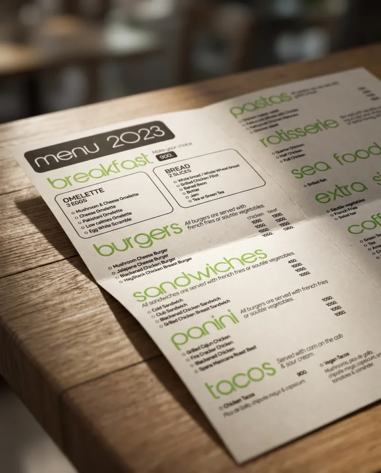 Menu restaurant – Print | Aliphbay