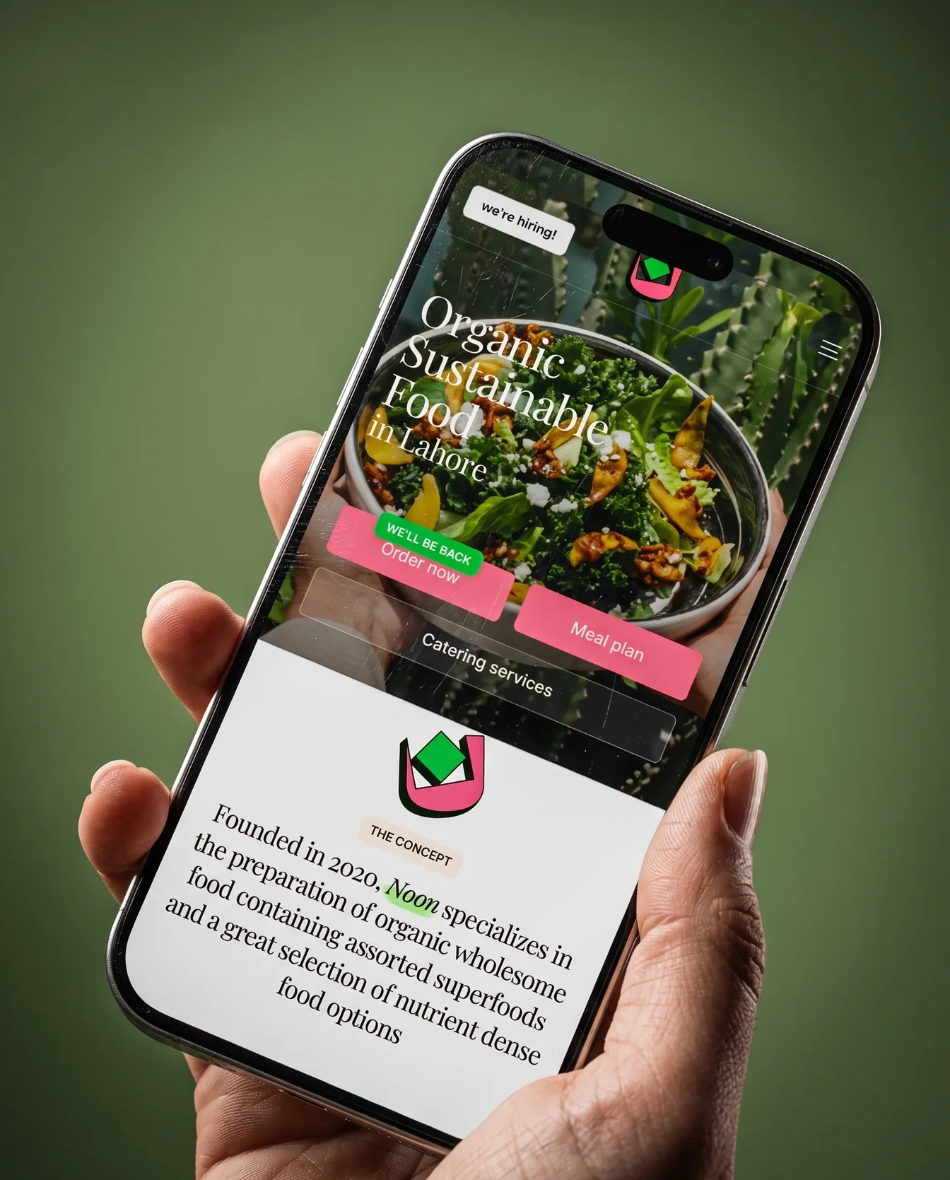 Mobile and app interface – Noon Bistro | Aliphbay