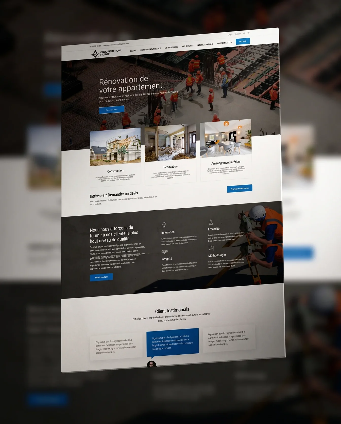 Website design – Rénovation d'appartement | Aliphbay