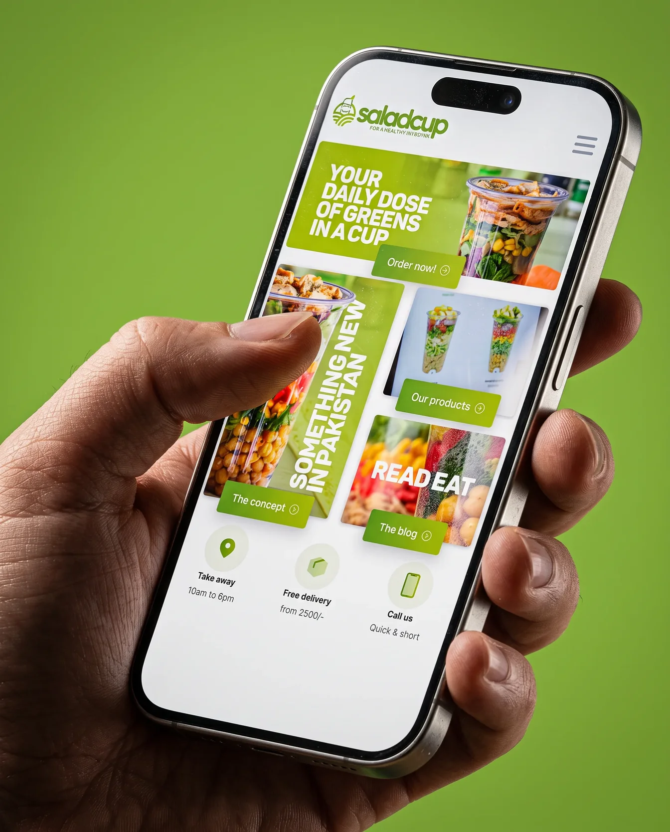 Mobile and app interface – Saladcup | Aliphbay