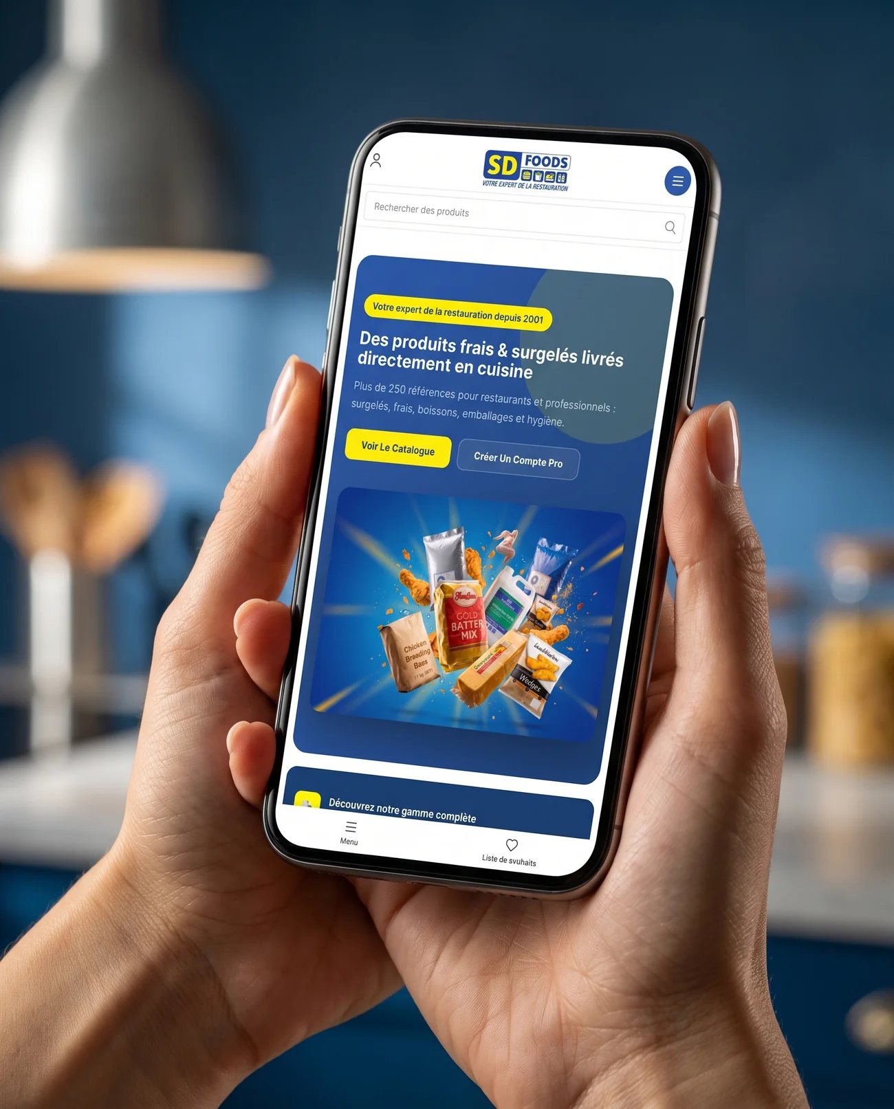 Mobile and app interface – SD Foods | Aliphbay