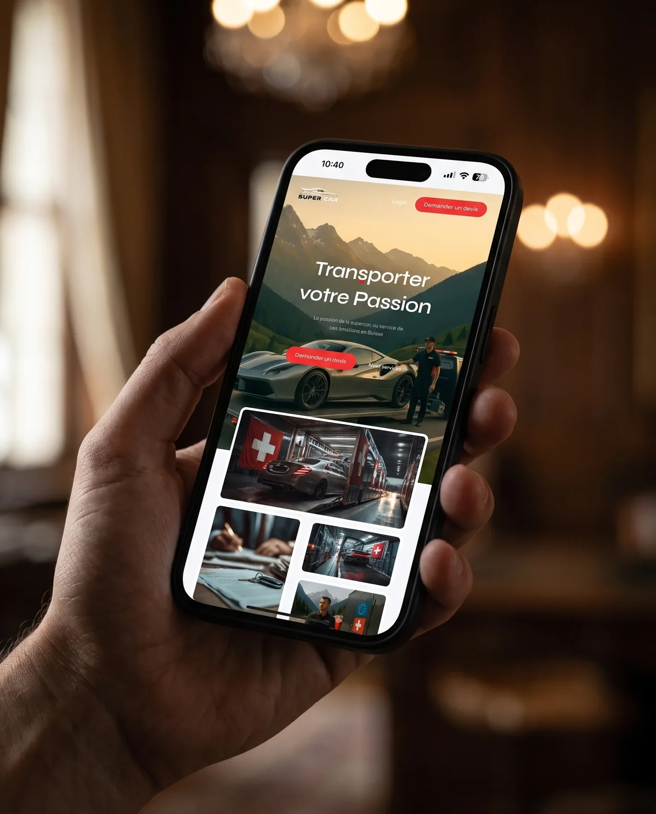 Mobile and app interface – Super Car Team | Aliphbay